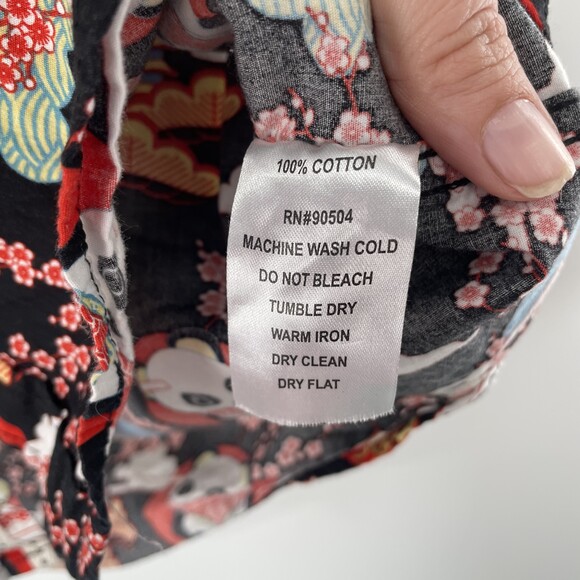 2/30$ VSTR Mens Asian Inspired Panda Casual Wearable Art Button-Down Shirt M - Picture 6 of 11